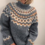 Turtleneck Sweater with Fair Isle Pattern