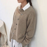 Sweater with Asymmetrical Button Closure Women