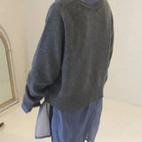 Sweater with Asymmetrical Button Closure Women