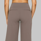 Wide-Leg High-Waisted Stretch Pants with Side Pockets