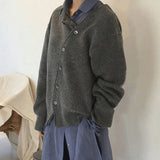 Sweater with Asymmetrical Button Closure Women