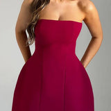 Strapless Mini Dress with Flared Skirt