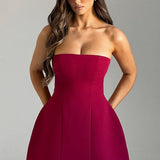 Strapless Mini Dress with Flared Skirt