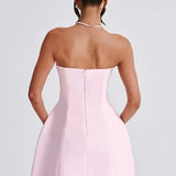 Strapless Mini Dress with Flared Skirt