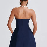 Strapless Mini Dress with Flared Skirt