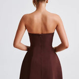 Strapless Mini Dress with Flared Skirt