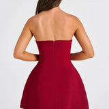 Strapless Mini Dress with Flared Skirt