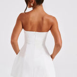 Strapless Mini Dress with Flared Skirt