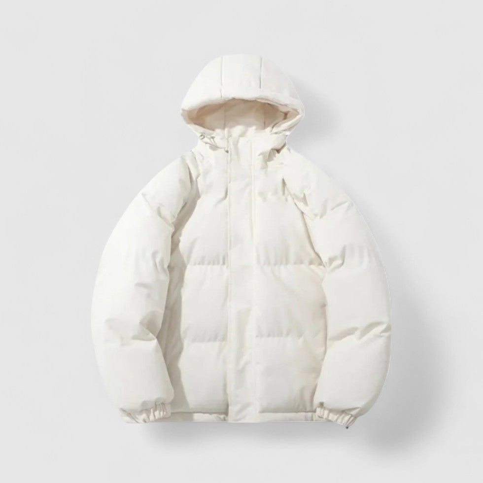 Women's Hooded Quilted Puffer Jacket with Zip Front