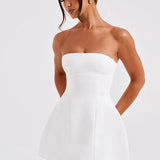 Strapless Mini Dress with Flared Skirt