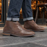 Suede Ankle Boots with Round Toe