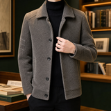 Collared Button-Front Jacket with Side Pockets