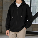Oversized Zip-Up Hoodie with Drawstring Hood