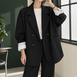 Oversized Double-Breasted Blazer with Pocket