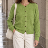 Textured Knit Cardigan with Button Front