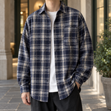 Plaid Button-Front Shirt with Chest Pocket