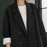 Oversized Double-Breasted Blazer with Pocket