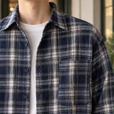 Plaid Button-Front Shirt with Chest Pocket