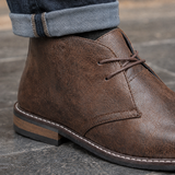 Suede Ankle Boots with Round Toe