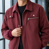 Zip-Front Bomber Jacket with Flap Pockets