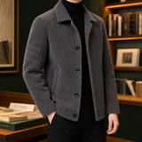 Collared Button-Front Jacket with Side Pockets