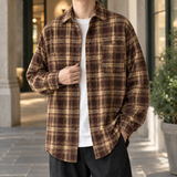 Plaid Button-Front Shirt with Chest Pocket