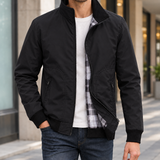 Zip Up Bomber Jacket with Stand Collar and Pockets