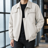 Zip-Front Bomber Jacket with Flap Pockets