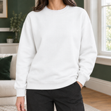Oversized Sweatshirt with Ribbed Trim and Round Neck