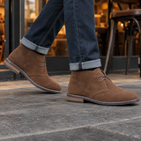 Suede Ankle Boots with Round Toe