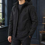 Hooded Windbreaker Jacket with Zip Pockets and Drawstring