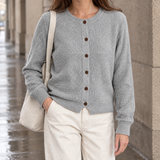 Textured Knit Cardigan with Button Front