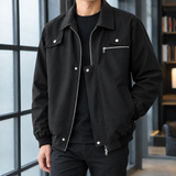 Zip-Front Bomber Jacket with Flap Pockets