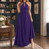 Halter Maxi Dress with Cut-Out and Wrap Waist