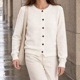 Textured Knit Cardigan with Button Front