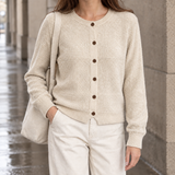 Textured Knit Cardigan with Button Front