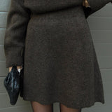 Oversized Knit Sweater Two-Piece Skirt Set