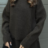 Oversized Knit Sweater Two-Piece Skirt Set