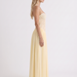 Lace Corset Maxi Dress with Spaghetti Straps and Sweetheart Neckline