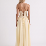 Lace Corset Maxi Dress with Spaghetti Straps and Sweetheart Neckline