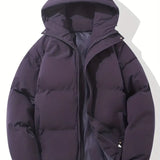 Hooded Puffer Jacket with Zip-Front and Drawstring Hem