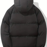 Hooded Puffer Jacket with Zip-Front and Drawstring Hem