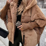 Oversized Hooded Puffer Coat with Faux Fur Trim