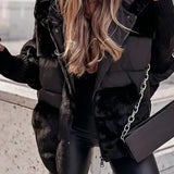 Oversized Hooded Puffer Coat with Faux Fur Trim