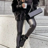 Oversized Hooded Puffer Coat with Faux Fur Trim