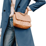 Tailored Double-Breasted Long Coat with Side Pockets