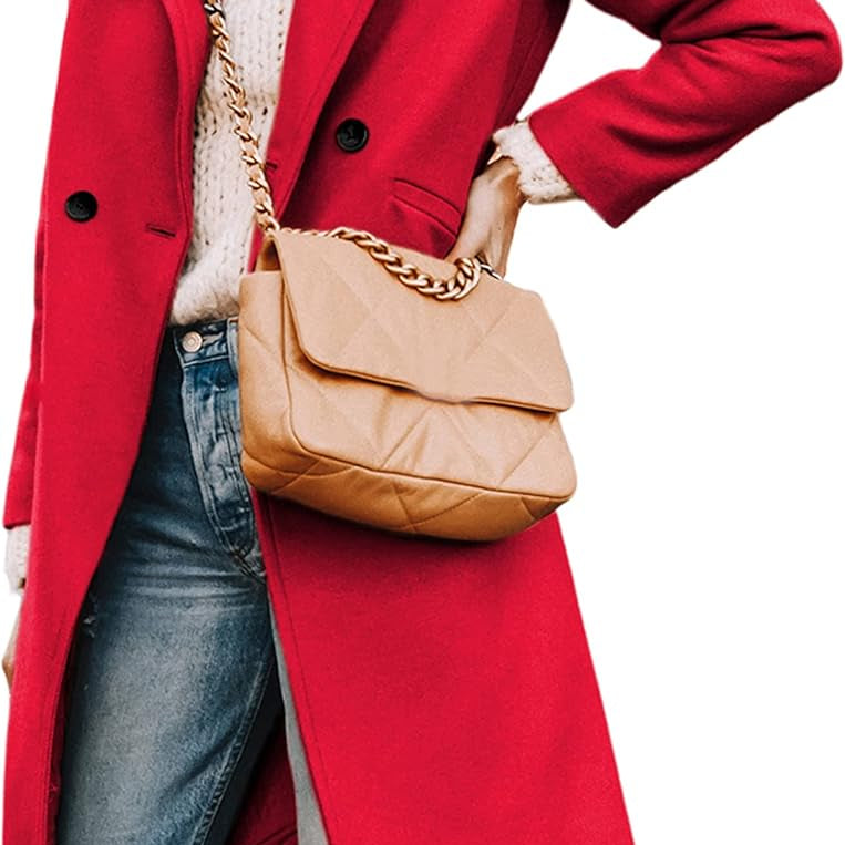Tailored Double-Breasted Long Coat with Side Pockets