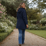 Drawstring Hooded Jacket with Flap Pockets and Cinched Waist