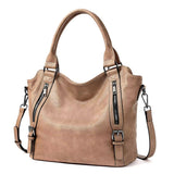 Shoulder Tote Bag with Crossbody Strap and Zip Pockets