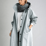Trench Coat with Belt and Lapel Collar